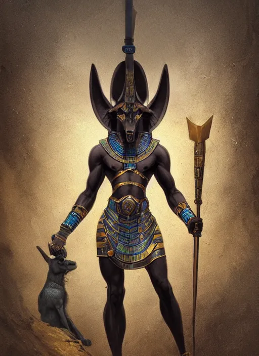 digital _ painting _ of _ anubis egyptian god _ by _ | Stable Diffusion ...