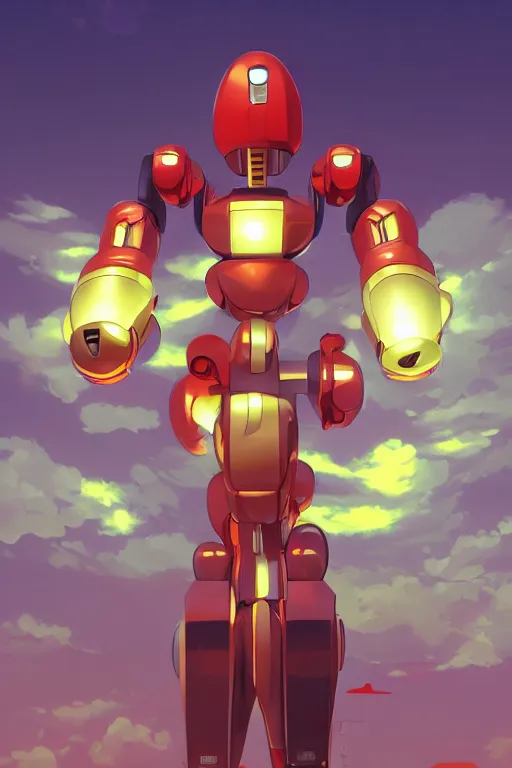 Image similar to metabots medabots medarotto medarot robot minimalist comics, behance hd by jesper ejsing, by rhads, makoto shinkai and lois van baarle, ilya kuvshinov, rossdraws global illumination ray tracing hdr radiating a glowing aura