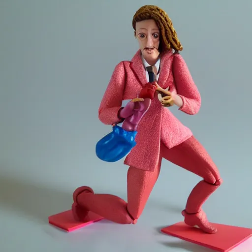 Prompt: rose ayling - ellis, stop motion action vinyl figure, plastic, toy