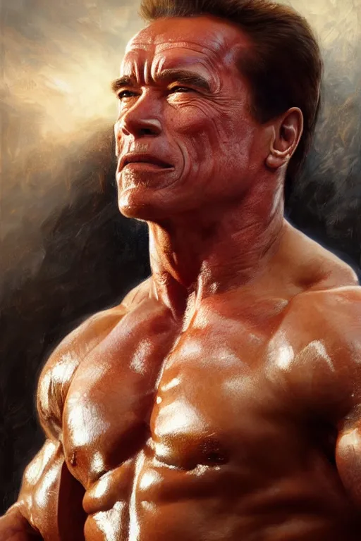 Prompt: arnold schwarzenegger as a greek god, detailed, 8 k, trending on artstation, smooth, sharp focus artwork by mark arian, artgerm, mark keathley, greg rutkowski and alphonse mucha