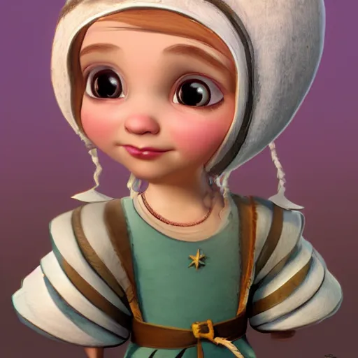 Prompt: super cute princess 3D concept by Tiger HKN and Gediminas Pranckevicius, Character Model Sheets, face very realistic, Game Art, Zenith angle, hyper detailed, no background, Character Modeling, cartoon, cinematic, raytrace, Trend on artstation, C4D