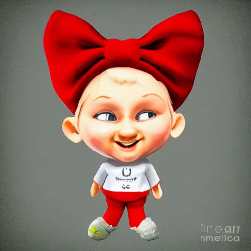 Image similar to athletic gnome with blonde hair and short bow, digital art