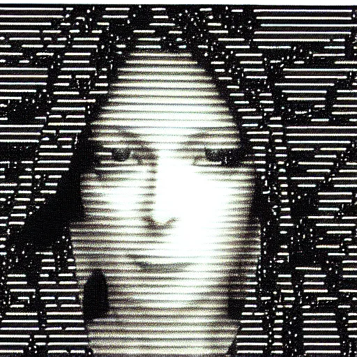 Image similar to vhs static overlay of marian apparition, vhs, 1 9 9 0, highly realistic, highly detailed, vhs noise static, black and white, vhs glitch