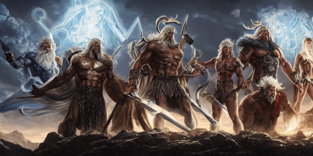 NEO on X: Zeus, Hades, Poseidon, and Hermes vs Thor, Baldur, Odin