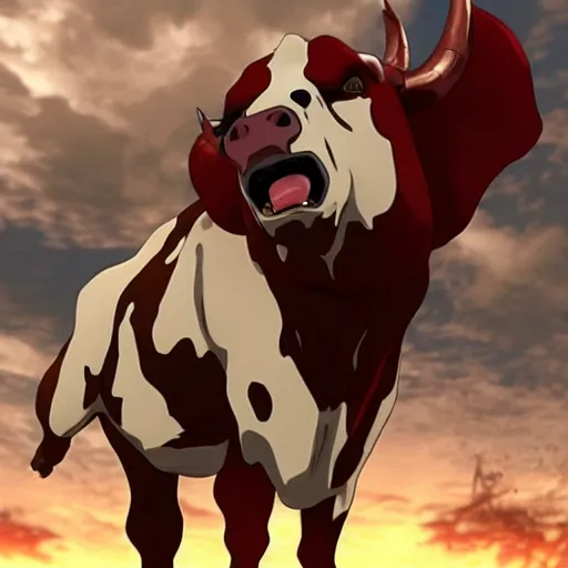 Prompt: The Cow Titan from Attack on Titan