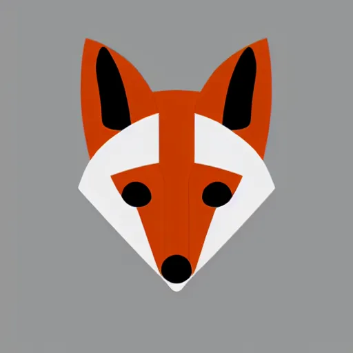 Prompt: an abstract, simplified icon depicting a fox's head, eyes open, white background, elegant, award-winning, clever, render, blender, 3d, high quality, app, ios