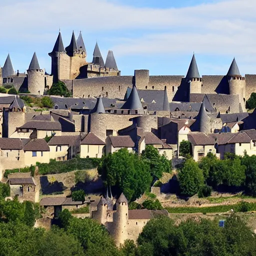 Prompt: new carcassonne, city in america usa united states