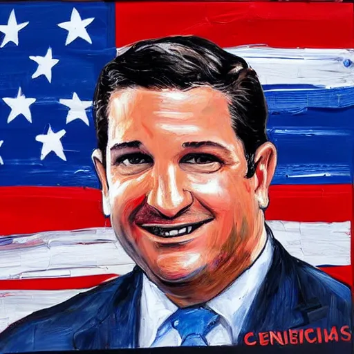 Prompt: ron desantis and ted cruz held hostage by columbian cartels, american shot, realistic painting