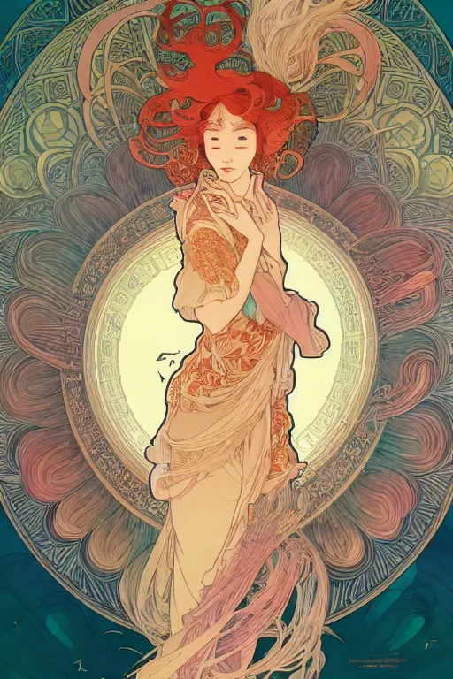 Image similar to a beautiful hyperdetailed character design 4 k wallpaper illustration of phoenix, victo ngai style, alfons mucha ， from china, style of studio ghibli, denoise, deblurring, artgerm, xision, james jean, ross tran, chinese style