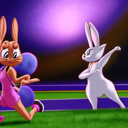 Image similar to Lola Bunny Space Jam movie still, deviantart