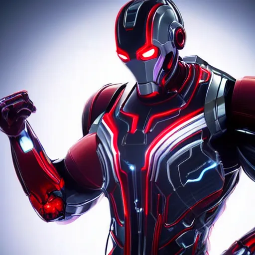 Image similar to still photo of marvel ultron, highly detailed, photorealistic portrait, bright studio setting, studio lighting, crisp quality and light reflections, unreal engine 5 quality render