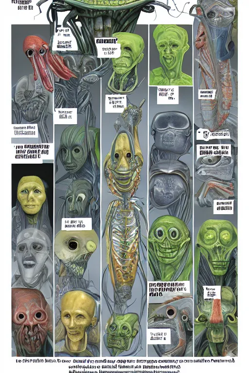 Image similar to anatomy of aliens book page