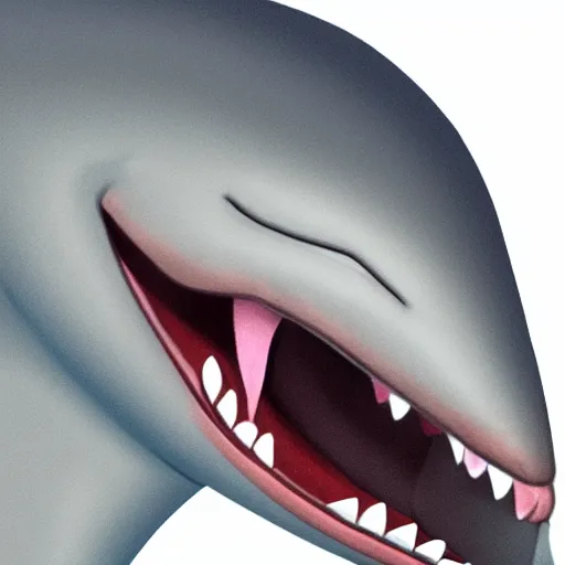 Image similar to An anthropomorphic grey dolphin wearing a white lab-coat, digital painting, close-up