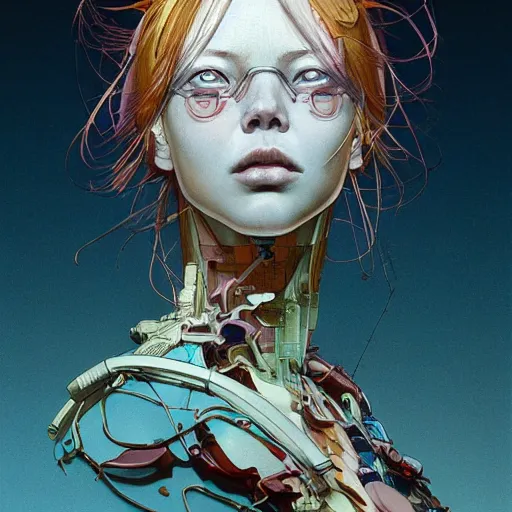 Image similar to citizen portrait soft light painted by james jean and katsuhiro otomo and erik jones, inspired by the fifth element, smooth face feature, intricate oil painting, high detail illustration, sharp high detail, manga and anime 1 9 9 9