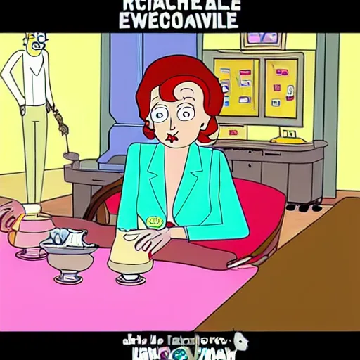 Prompt: real housewives lucille ball in the style of the tv show rick and morty