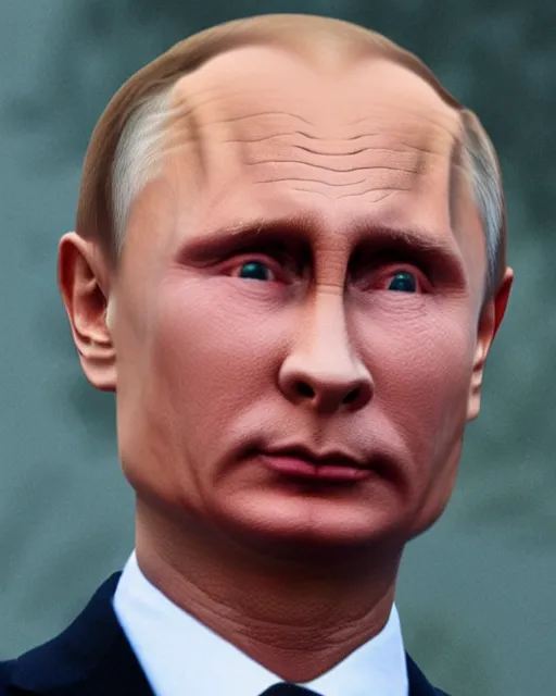 Image similar to vladimir putin transformed into a rabbit man, hyperreal, metamorphosis