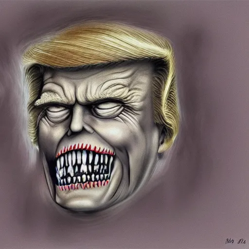 Image similar to donald trump by hr giger