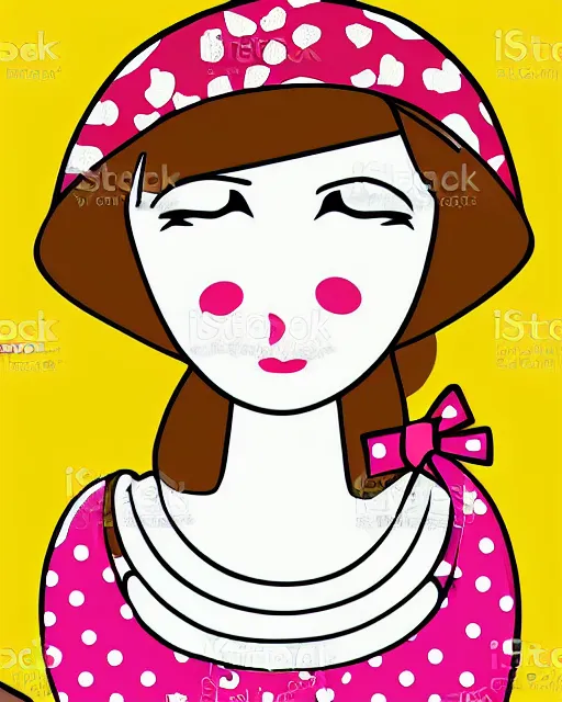 Prompt: cotton girl vector art illustration