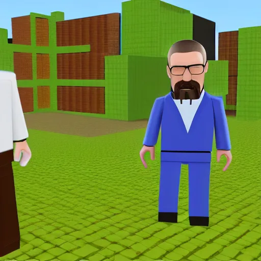 Image similar to walter white plays roblox