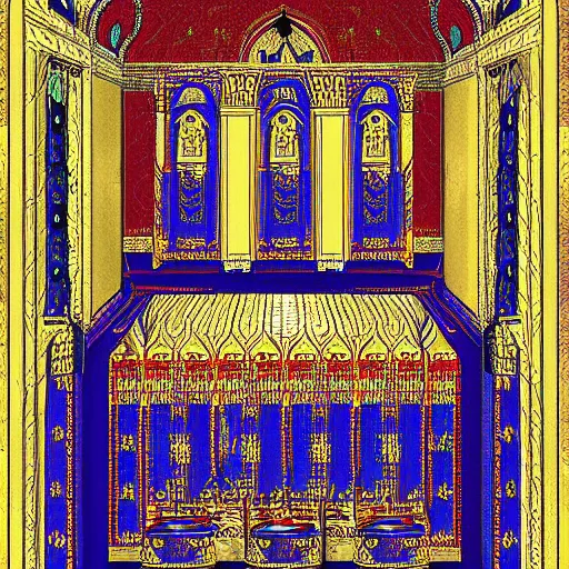 Image similar to Digital art of the throne room Byzantine Imperial