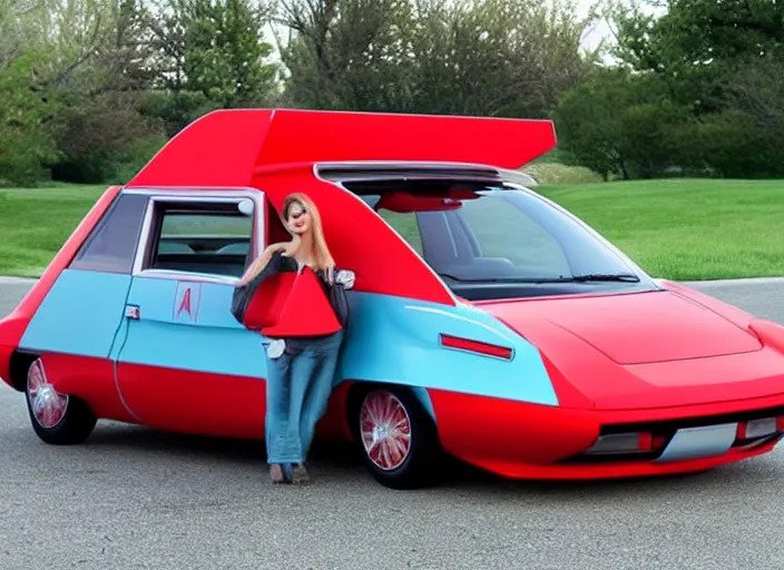 Prompt: car shaped like a NES Nintendo Entertainment System