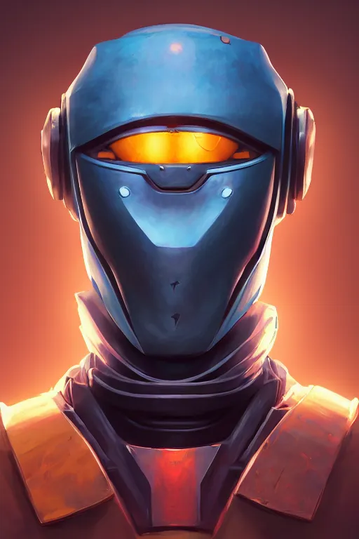 Image similar to epic mask helmet robot ninja portrait stylized as fornite style game design fanart by concept artist gervasio canda, behance hd by jesper ejsing, by rhads, makoto shinkai and lois van baarle, ilya kuvshinov, rossdraws global illumination radiating a glowing aura global illumination ray tracing hdr render in unreal engine 5