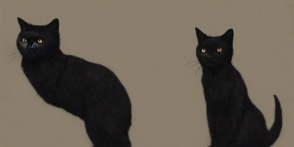 Image similar to Black cat inspired by Franz Sedlacek, artstation, 8k, photorealism