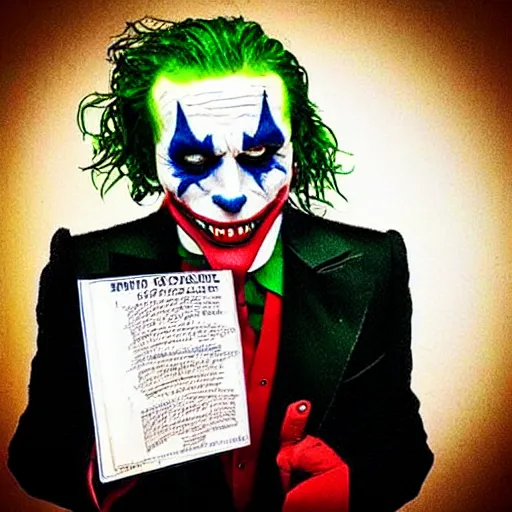 Prompt: “ the joker, teaching as a professor ”