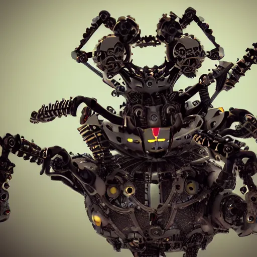 Prompt: mechanical spider robot, insane details, sharp focus, octane render, depth of field