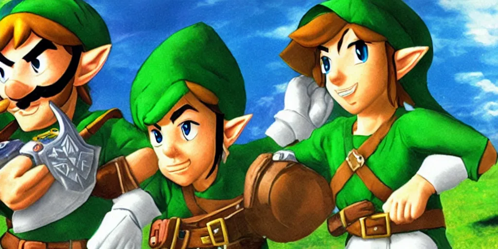 Prompt: The Legend of Zelda Luigi