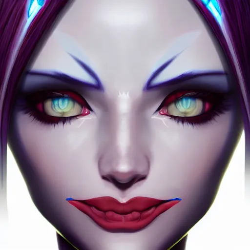 Prompt: face of jinx from arcane, centered, symmetrical, artgerm, artstation