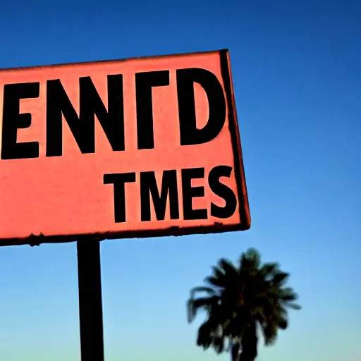 Image similar to 'END TIMES' sign that reads: E N D T I M E S