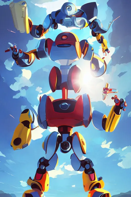 Image similar to metabots medabots medarotto medarot robot minimalist comics, behance hd by jesper ejsing, by rhads, makoto shinkai and lois van baarle, ilya kuvshinov, rossdraws global illumination ray tracing hdr radiating a glowing aura