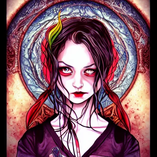 Image similar to both the guy and the girl dies and goes to hell where the god of death grants them a second chance to live on earth for seven days. at the end of one week, they must decide who gets to live. art by jasmine becket griffith