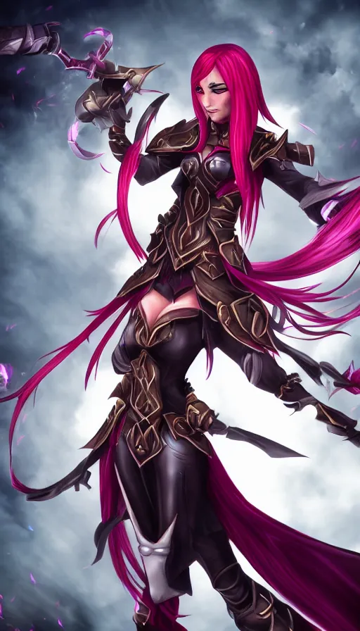 Image similar to Katarina in the style of Arcane