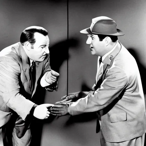 Image similar to Abbott and Costello meet Godzilla