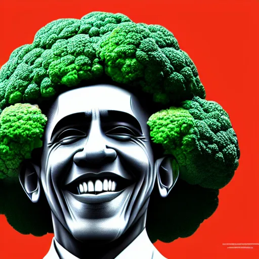 Image similar to barack obama is fused into broccoli, hyperdetailed, artstation, cgsociety, 8 k