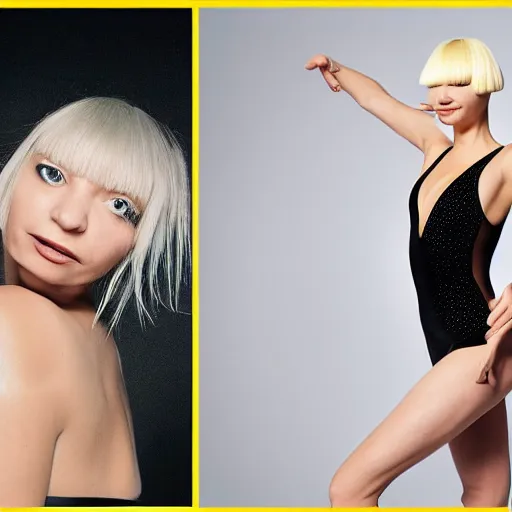 Image similar to sia furler wearing a leotard photoshoot