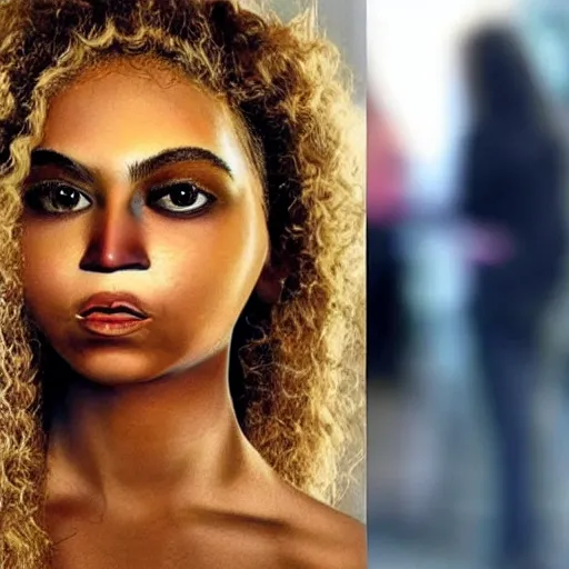 Image similar to bee with human face resembling beyonce