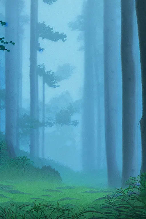 Prompt: sea blue forest, moody, realistic, Studio Ghibli 8k