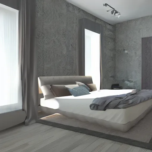 Image similar to parallax mapping of bedroom