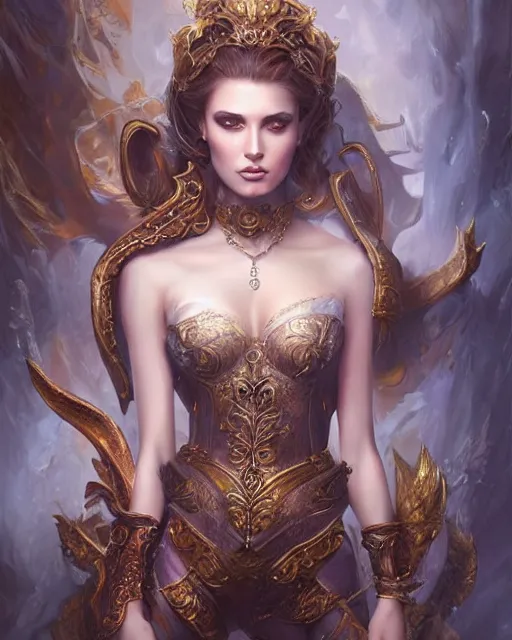 Prompt: a beautiful female, 8 k, hyperrealistic, full body, rule of the third, hyperdetailed, fantasy portrait by laura sava