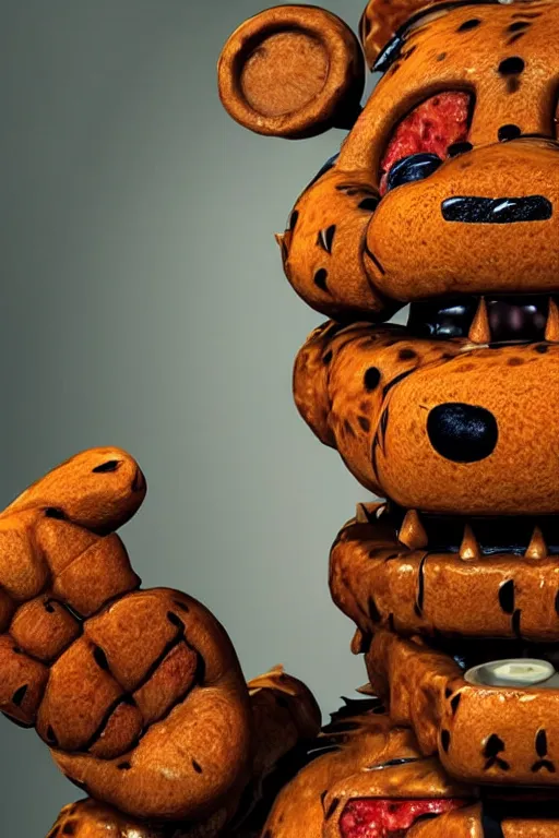 Prompt: freddy fazbear pizzaria, ultra realistic dark and horror, concept art, intricate details, highly detailed, photorealistic, octane render, 8 k