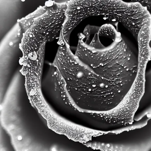 Image similar to award - winning macro of a beautiful black rose made of glowing molten magma