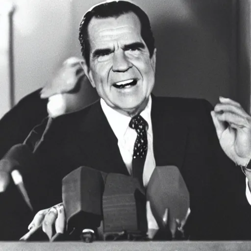 Image similar to A still of Richard Nixon as Maleficent