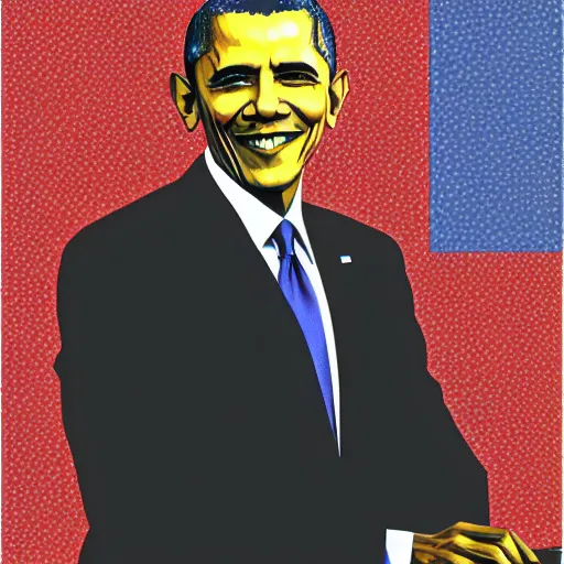 Image similar to ms paint drawing of obama, hd