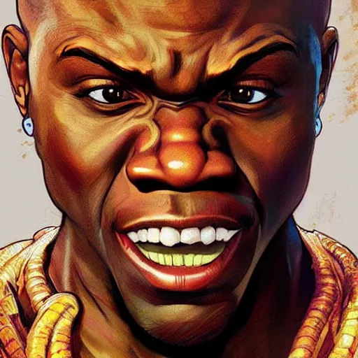 Image similar to kevin hart as dhalsim from street fighter, 4 k, ultra realistic, detailed focused art by artgerm and greg rutkowski and alphonse mucha