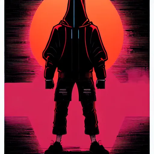 Prompt: a full body character design guy denning, tim doyle, laurie greasley fiery flaming grungy hooded broad rectangular shoulders industrial wideset enormous trapezoid faceless cloaked caped figure heroic!! bold outline sharp edges. elegant, neon colors, dynamic angle, intricate complexity, epic composition, symmetry, cinematic lighting masterpiece