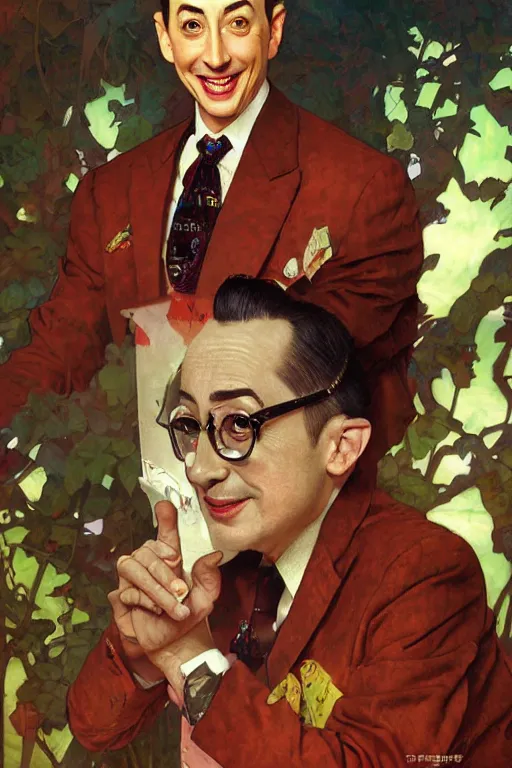 Image similar to Peewee Herman portrait by Stanley Artgerm Lau, greg rutkowski, thomas kindkade, alphonse mucha, loish, norman Rockwell