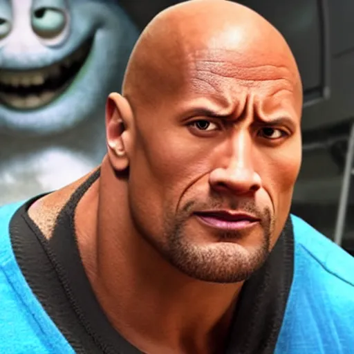 Image similar to dwayne johnson in monsters inc